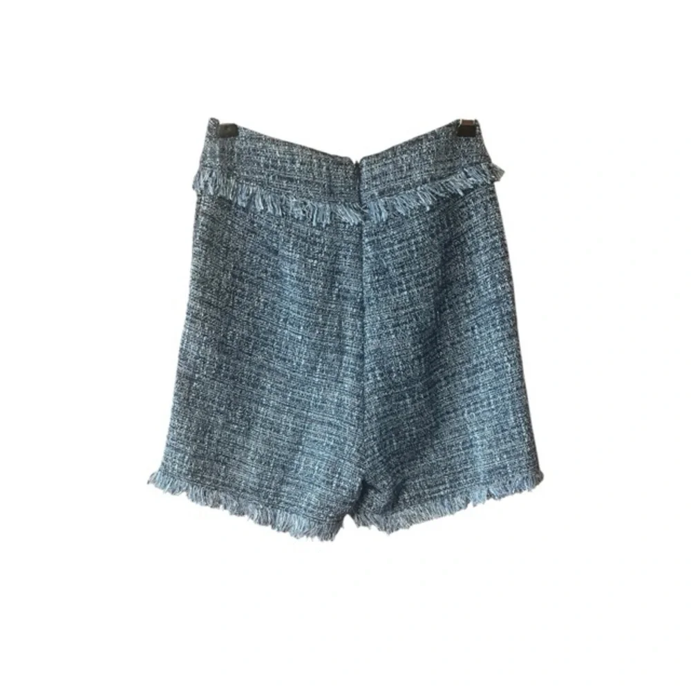 Guess Tweed Fringe‎ Side Chain High Waisted Shorts